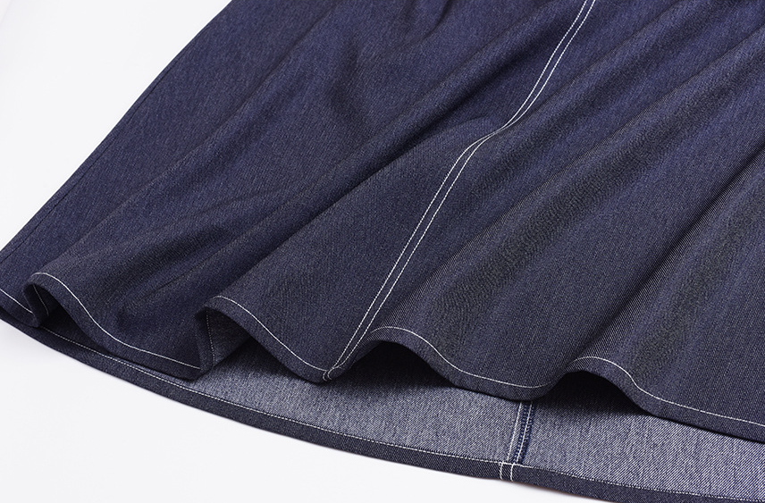 大きいサイズ レディース セットアップ（フェイクデニムステッチベスト＋スカート） LL 3L 4L 5L