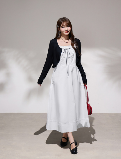 大きいサイズ レディース ブラックカーディガン/リボンワンピース(別売) LL 3L 4L 5L 6L