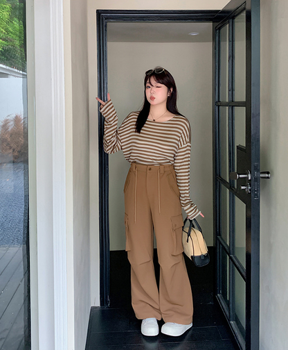 大きいサイズ レディース カジュアルワークカーゴパンツ LL 3L 4L 5L