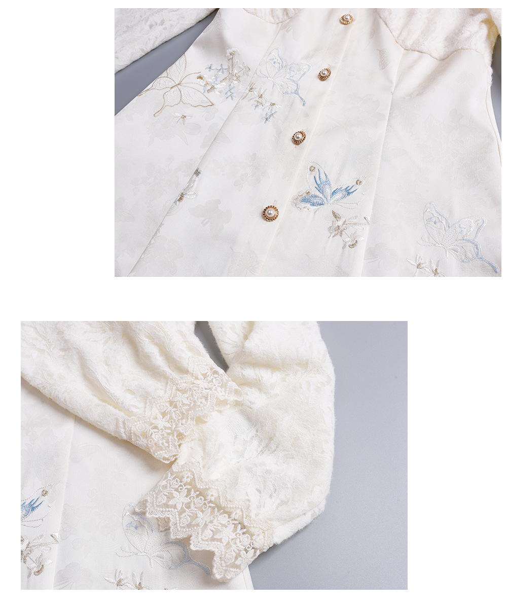 大きいサイズ レディース Vネックレース刺繍パッチワークワンピース LL 3L 4L 5L