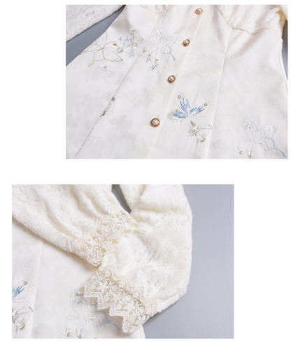 大きいサイズ レディース Vネックレース刺繍パッチワークワンピース LL 3L 4L 5L