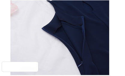 大きいサイズ レディース プリーツパフスリーブブラウス+サスペンダーワンピース LL 3L 4L 5L