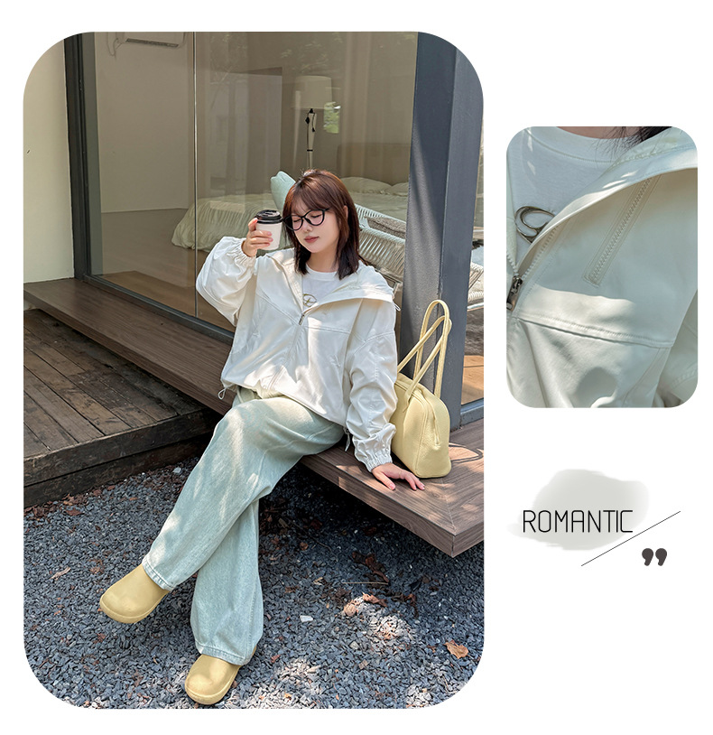 大きいサイズ レディース フード付きハイカーゴダブルジッパージャケット LL 3L 4L 5L