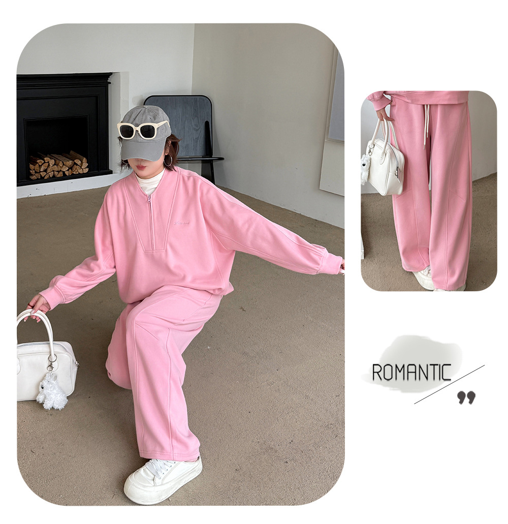 大きいサイズ レディース コットンニットカジュアルツーピーススウェットセットアップ 3L 4L 5L