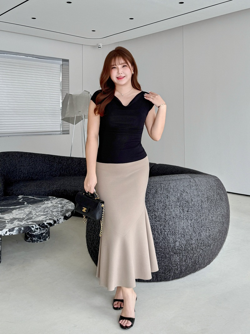 大きいサイズ レディース ボディコンフィッシュテールスカート LL 3L 4L 5L