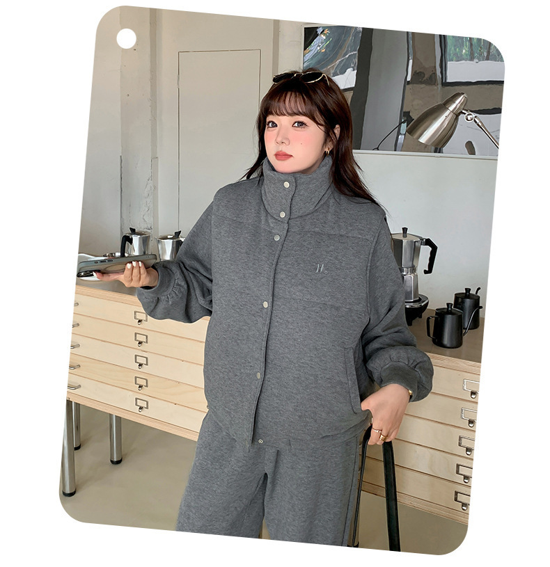 大きいサイズ レディース スリーピース（ベスト・シャツ・パンツ）ベルベットカジュアルスウェット LL 3L 4L 5L