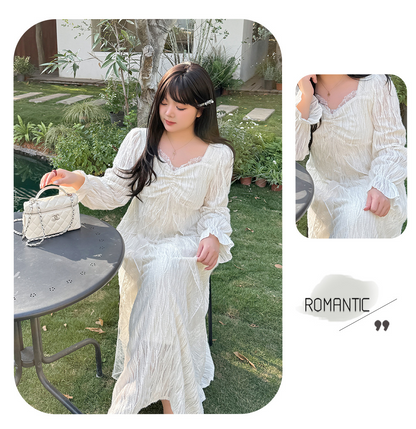 大きいサイズ レディース スパンコールチュールレースフェアリーワンピース LL 3L 4L 5L