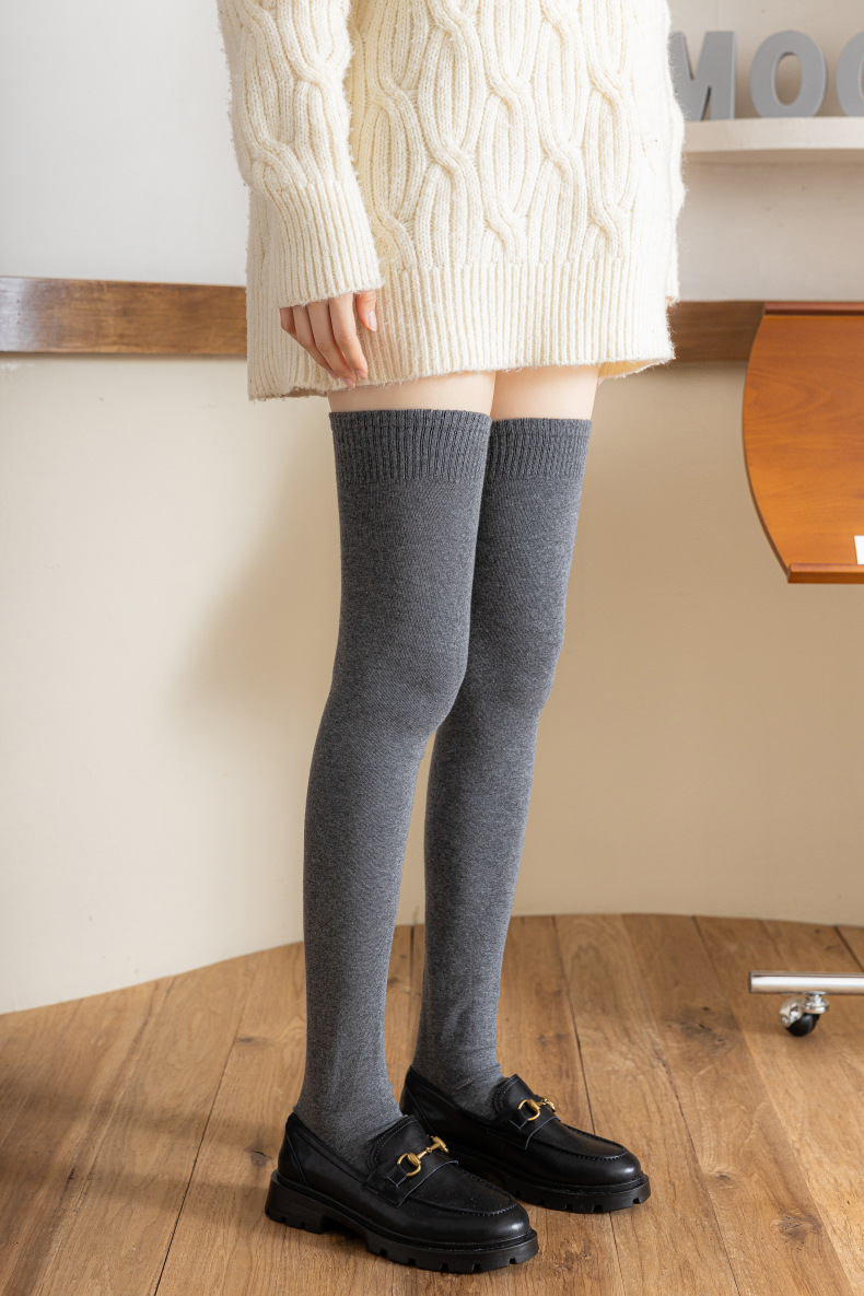 大きいサイズ レディース 滑り止め付きニーハイソックス F フリーサイズ(LL-4L)