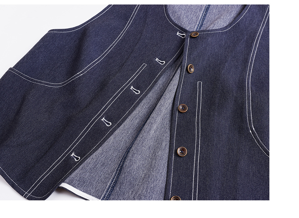 大きいサイズ レディース セットアップ（フェイクデニムステッチベスト＋スカート） LL 3L 4L 5L