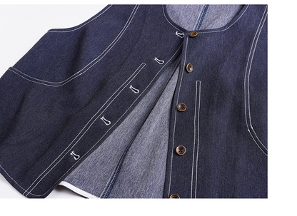 大きいサイズ レディース セットアップ（フェイクデニムステッチベスト＋スカート） LL 3L 4L 5L