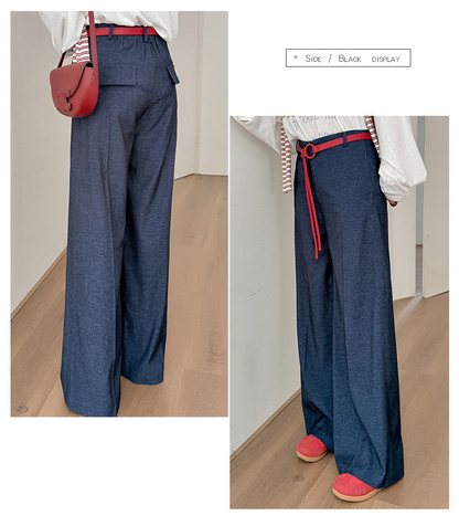 大きいサイズ レディース ストレートハイウエストレッグパンツ（ベルト別売） LL 3L 4L 5L