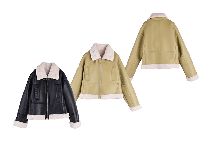 大きいサイズ レディース フリースラペルクラシックPUレザーライダースジャケット LL 3L 4L 5L