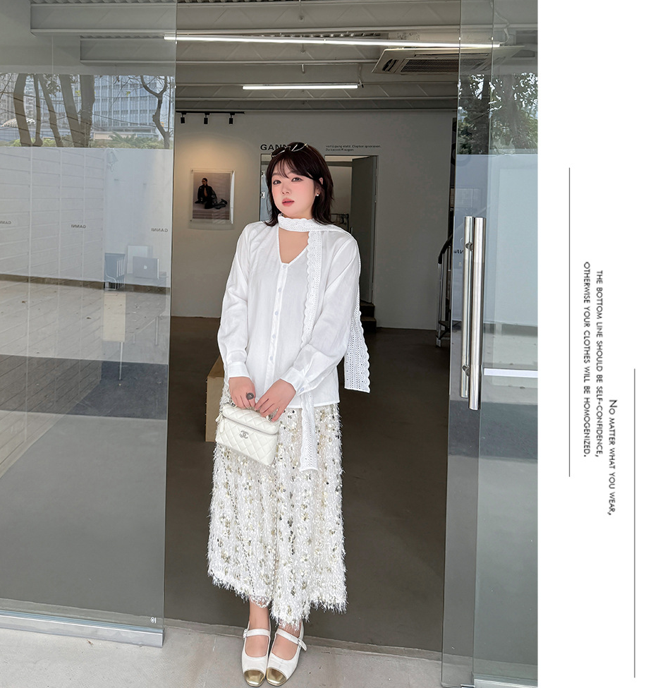 大きいサイズ レディース レースリボンフレンチホワイトブラウス LL 3L 4L 5L