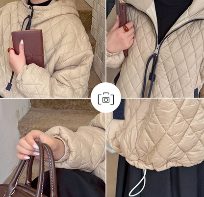 大きいサイズ レディース プルオーバーフード付きキルティングスウェットパーカー 3L 4L 5L