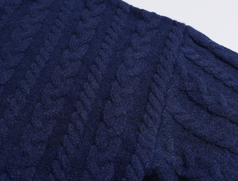 大きいサイズ レディース ラウンドネックケーブル編みカレッジスタイルセーター LL 3L 4L