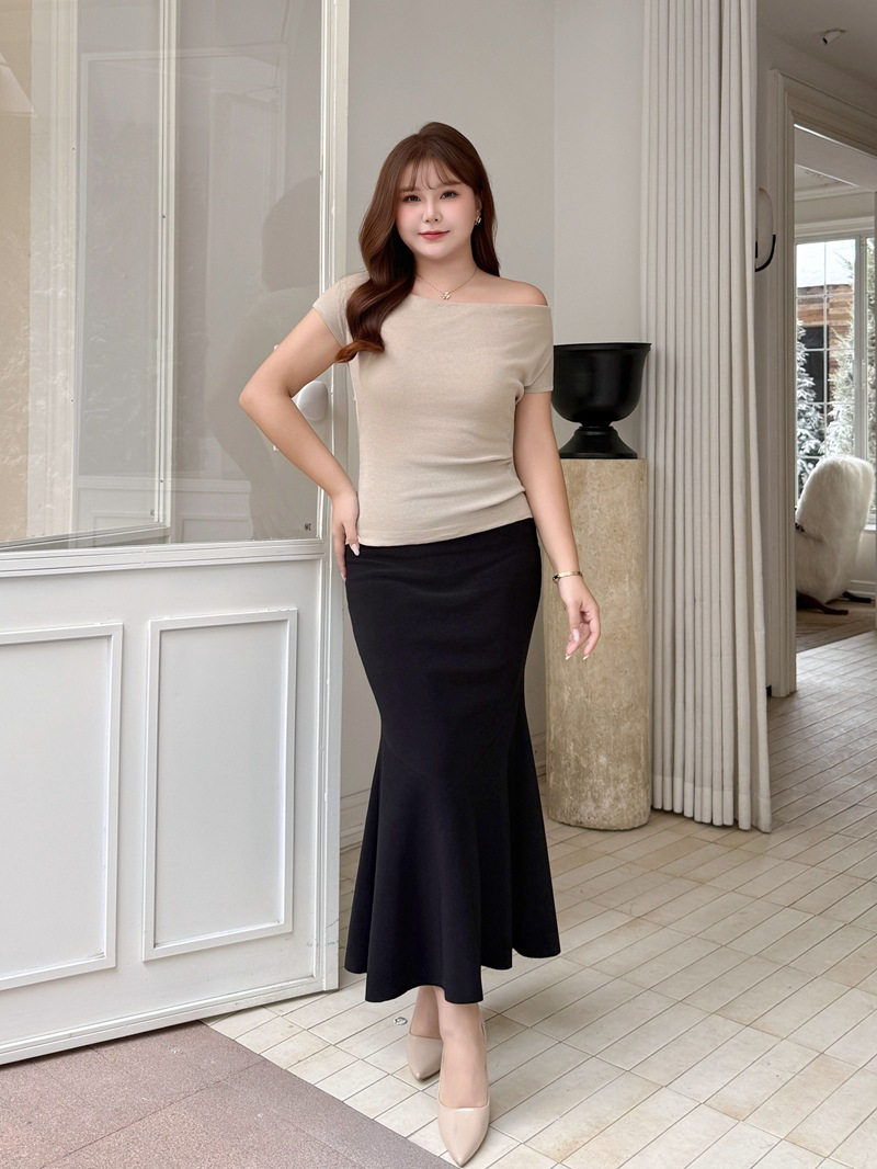 大きいサイズ レディース ボディコンフィッシュテールスカート LL 3L 4L 5L