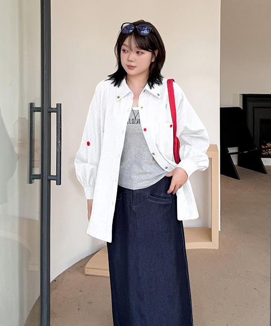 大きいサイズ レディース ラペルリネンボタンダウンカジュアルシャツ 3L 4L 5L