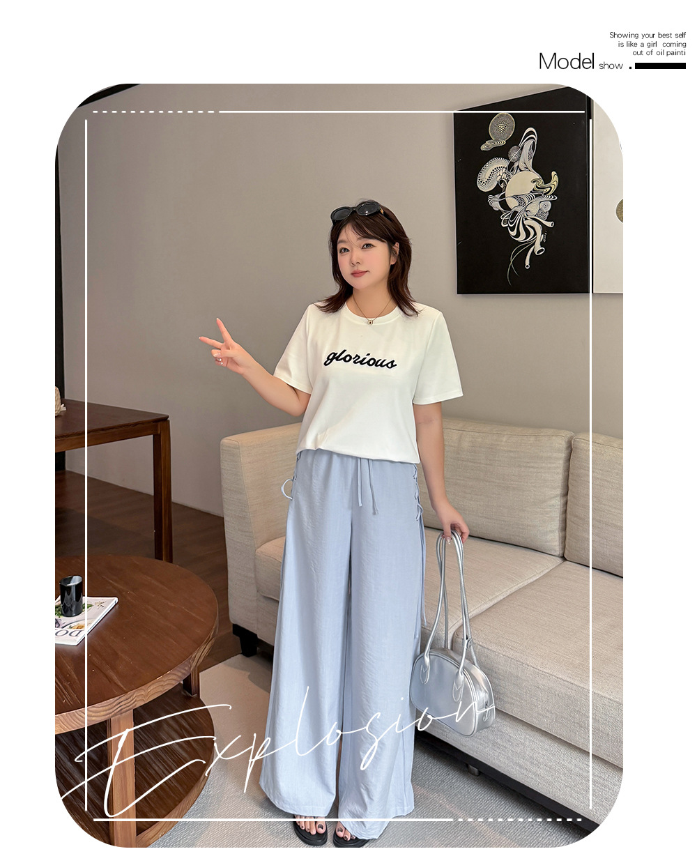 大きいサイズ レディース リネンライクサイドリボンイージーワイドパンツ LL 3L 4L 5L