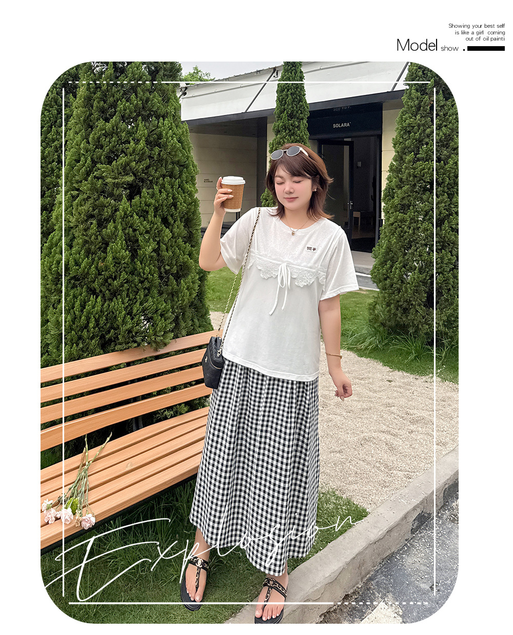 大きいサイズ レディース フェイクレイヤードレースリボンTシャツ LL 3L 4L 5L