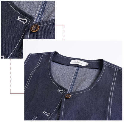 大きいサイズ レディース セットアップ（フェイクデニムステッチベスト＋スカート） LL 3L 4L 5L