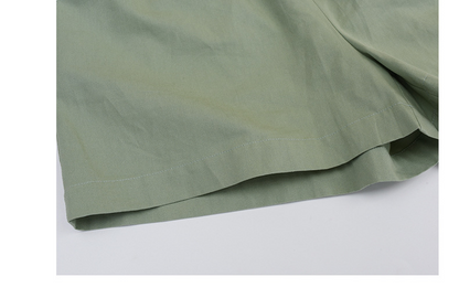 大きいサイズ レディース カジュアル無地コットンショートパンツ全4色 LL 3L 4L 5L