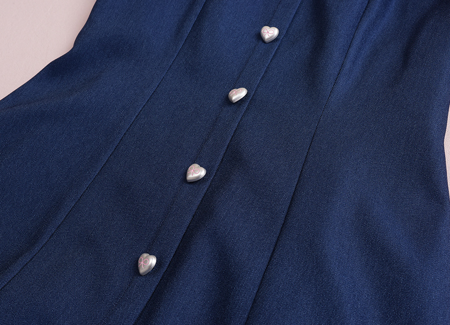 大きいサイズ レディース スクエアネックハートボタンワンピース LL 3L 4L 5L