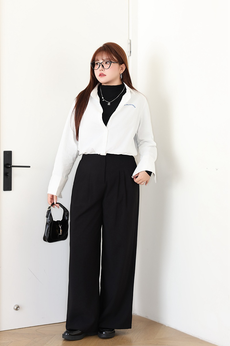 大きいサイズ レディース ハイネック長袖スタイリッシュインナーシャツ LL 3L 4L 5L