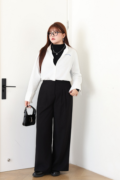 大きいサイズ レディース ハイネック長袖スタイリッシュインナーシャツ LL 3L 4L 5L