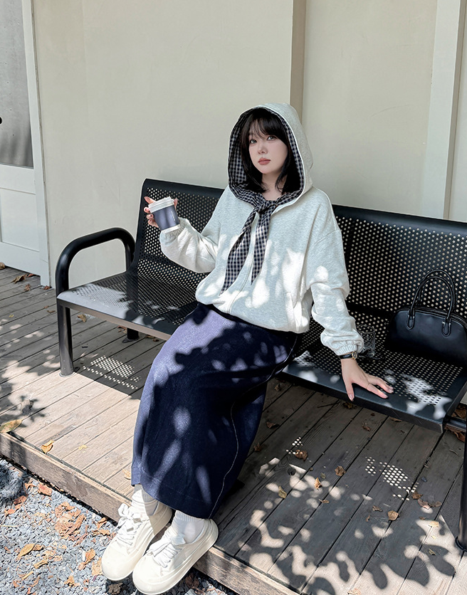大きいサイズ レディース チェック柄リボンカジュアルパーカージャケット LL 3L 4L 5L