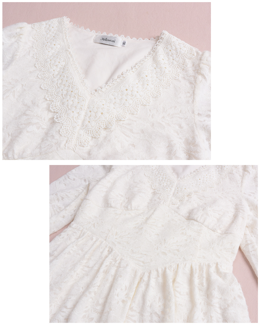 大きいサイズ レディース Vネック花柄レースワンピース LL 3L 4L 5L