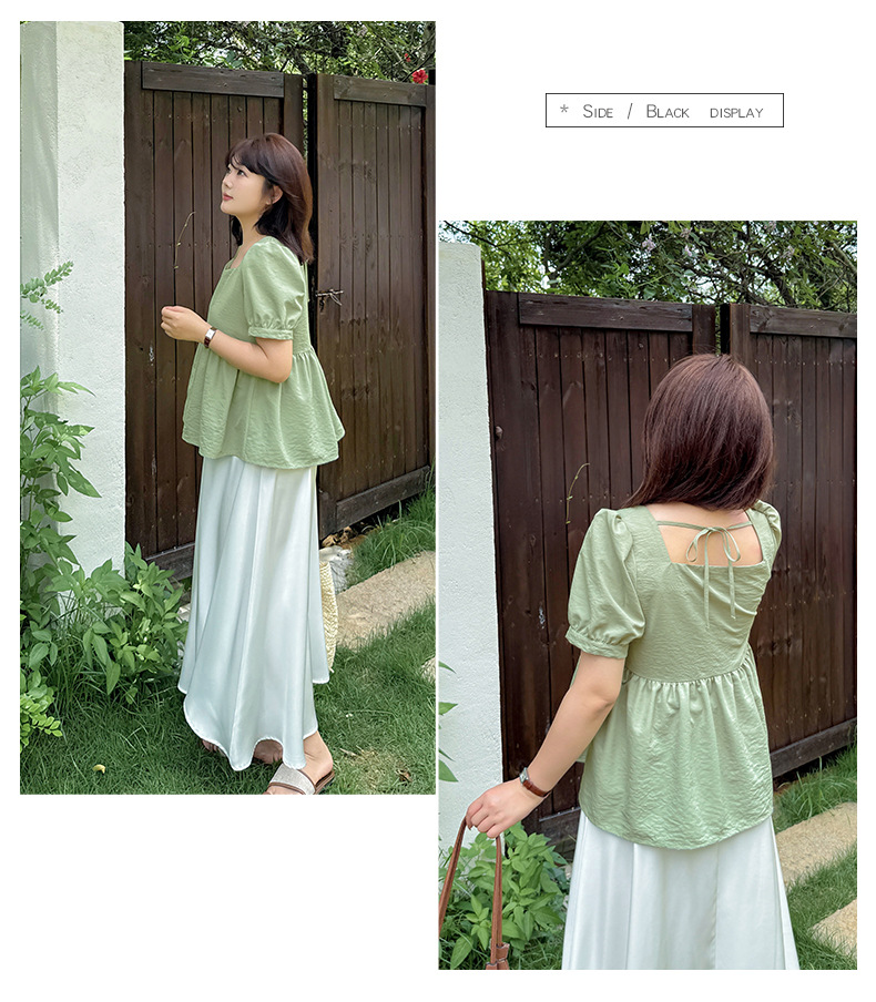 大きいサイズ レディース レースアップフリルベビードールブラウス LL 3L 4L 5L