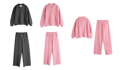 大きいサイズ レディース コットンニットカジュアルツーピーススウェットセットアップ 3L 4L 5L