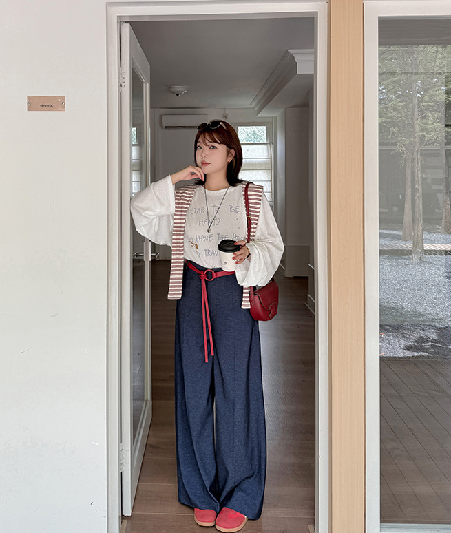 大きいサイズ レディース ストレートハイウエストレッグパンツ（ベルト別売） LL 3L 4L 5L