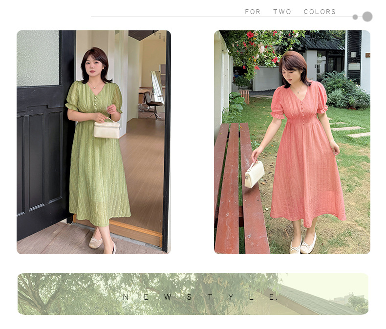 大きいサイズ レディース Vネックフリルシフォンプリーツワンピース LL 3L 4L 5L