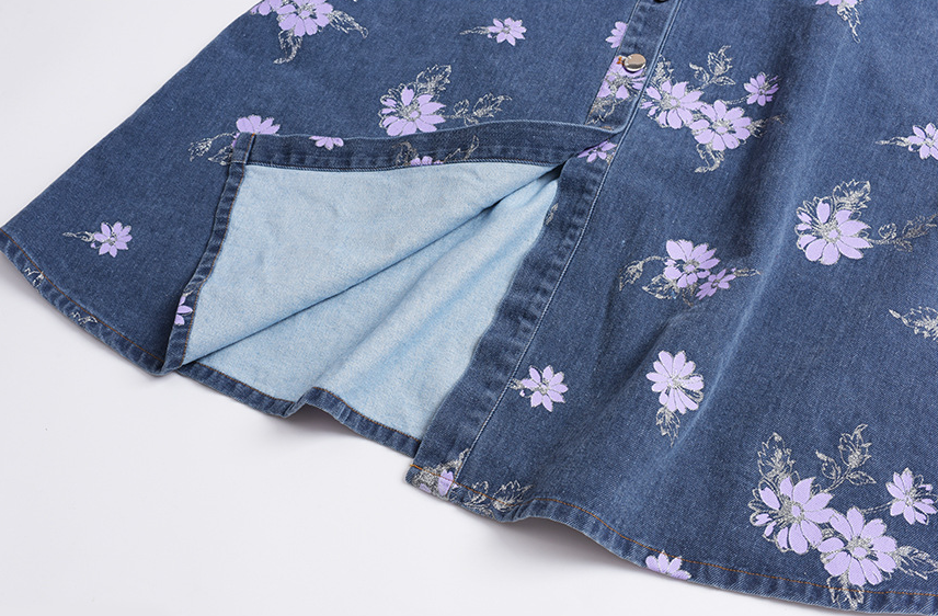 大きいサイズ レディース レトロ花柄デニムキャミソールワンピース LL 3L 4L 5L