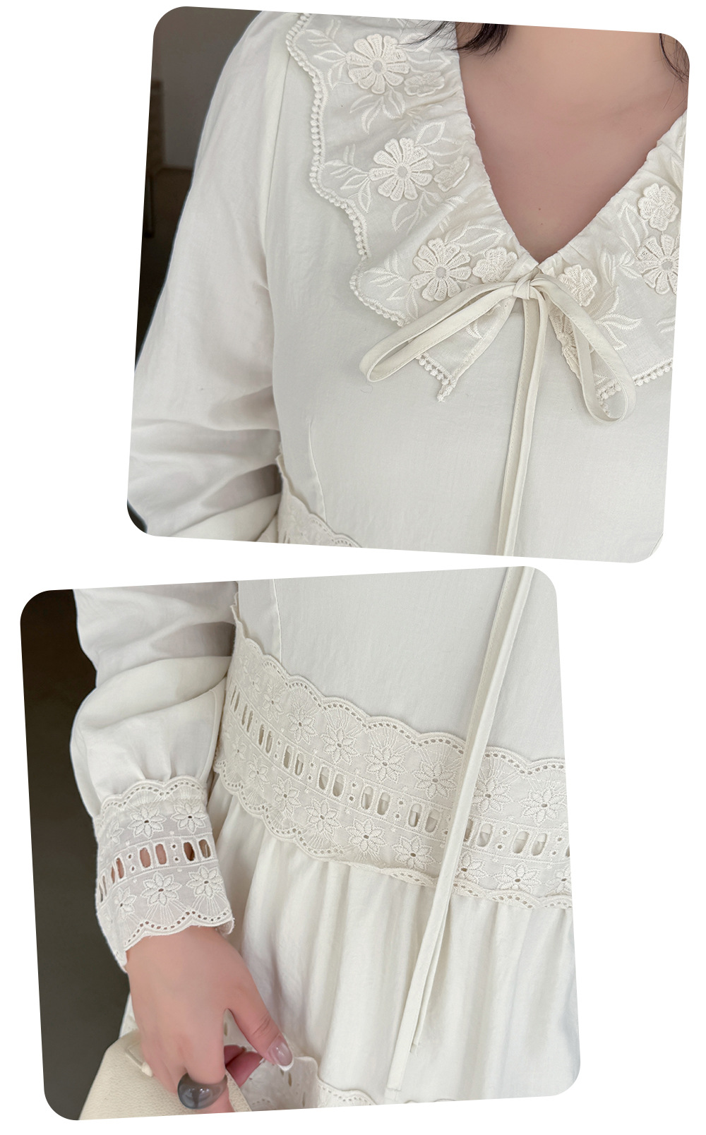 大きいサイズ レディース ジャカードレースロマンチックレトロワンピース LL 3L 4L 5L