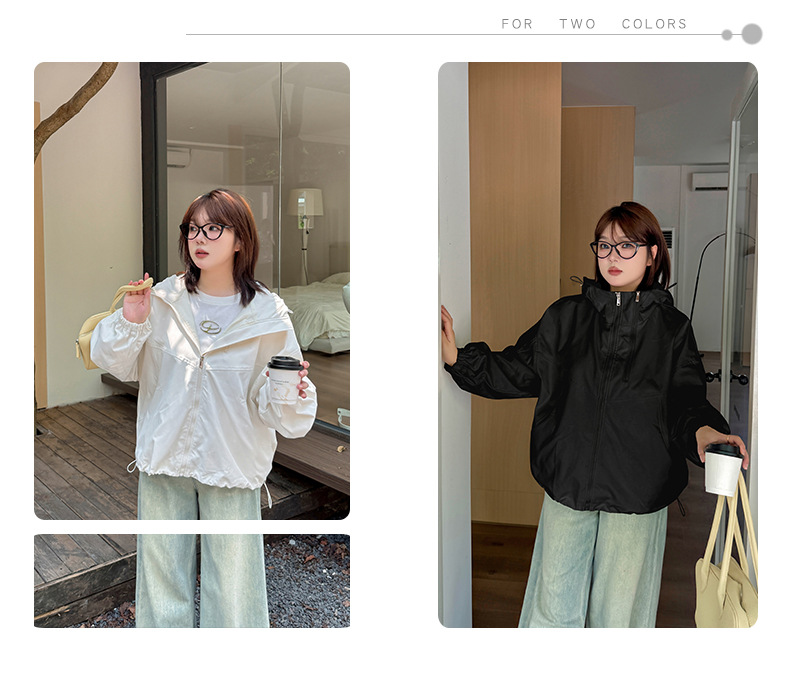 大きいサイズ レディース フード付きハイカーゴダブルジッパージャケット LL 3L 4L 5L