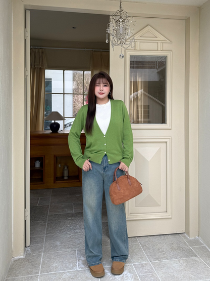 大きいサイズ レディース フェイクツーピースニットカーディガン LL 3L 4L 5L