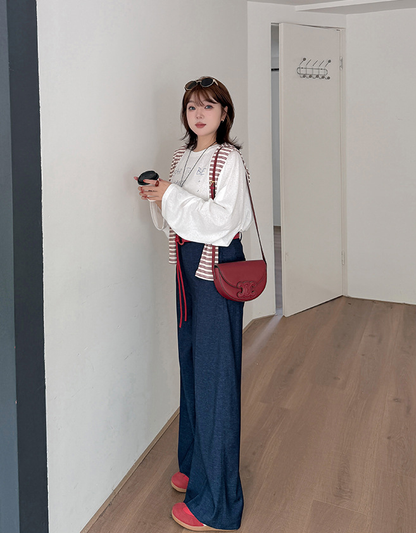 大きいサイズ レディース ストレートハイウエストレッグパンツ（ベルト別売） LL 3L 4L 5L