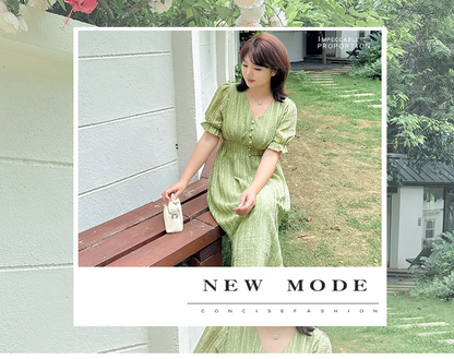 大きいサイズ レディース Vネックフリルシフォンプリーツワンピース LL 3L 4L 5L