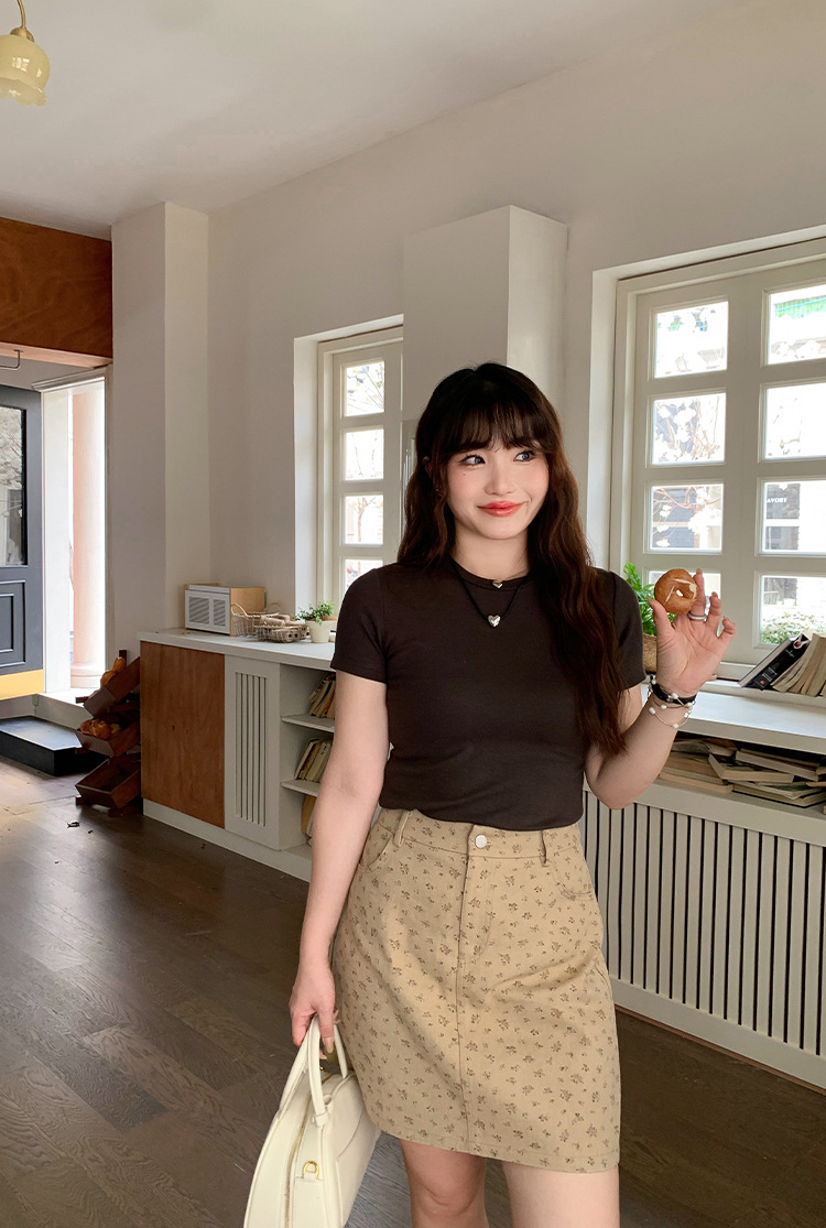 大きいサイズ レディース 小花柄ハイウエストAラインミニスカート LL 3L 4L 5L 6L