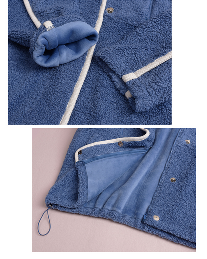 大きいサイズ レディース パイピングデザインボアフリースジャケット 3L 4L 5L