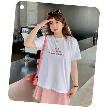 大きいサイズ レディース ラウンドネックロゴTシャツ LL 3L 4L 5L