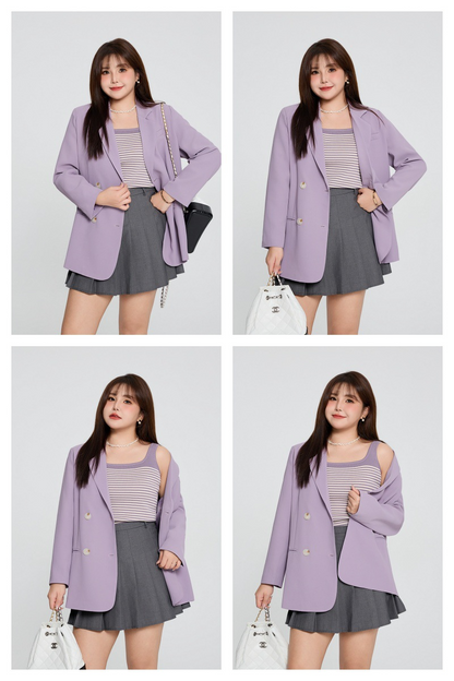 大きいサイズ レディース ダブルブレストカジュアルジャケット LL 3L 4L 5L