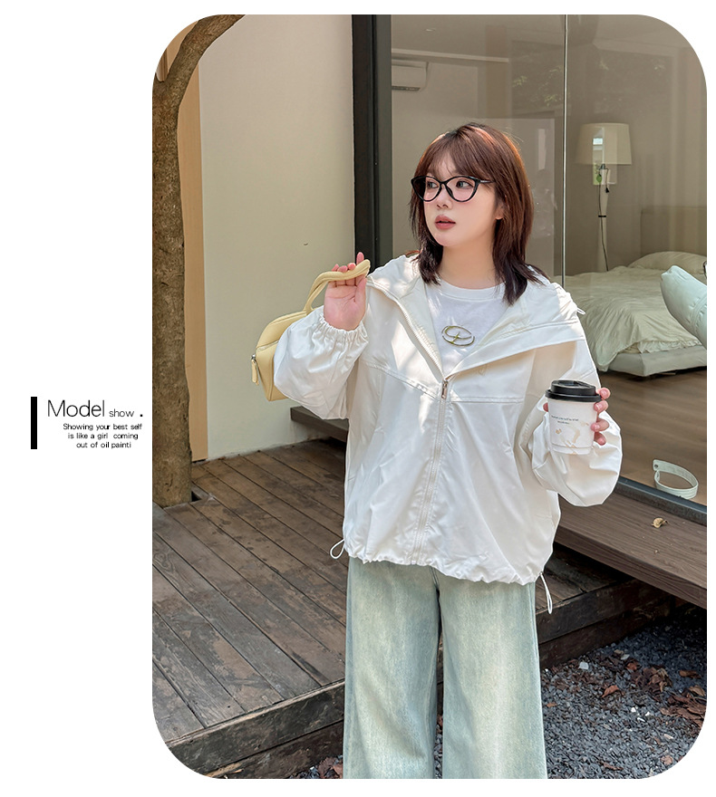 大きいサイズ レディース フード付きハイカーゴダブルジッパージャケット LL 3L 4L 5L