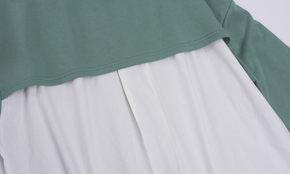 大きいサイズ レディース Vネックフェイクツーピースプルオーバースウェットシャツ LL 3L 4L 5L