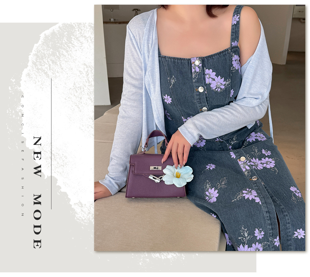 大きいサイズ レディース レトロ花柄デニムキャミソールワンピース LL 3L 4L 5L