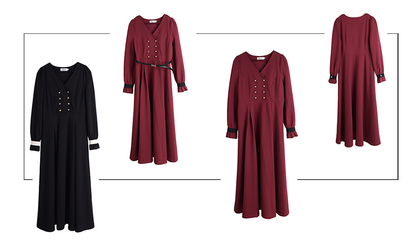 大きいサイズ レディース フリルVネックダブルブレストワンピース（ベルト別売） LL 3L 4L 5L