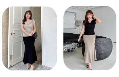 大きいサイズ レディース ボディコンフィッシュテールスカート LL 3L 4L 5L