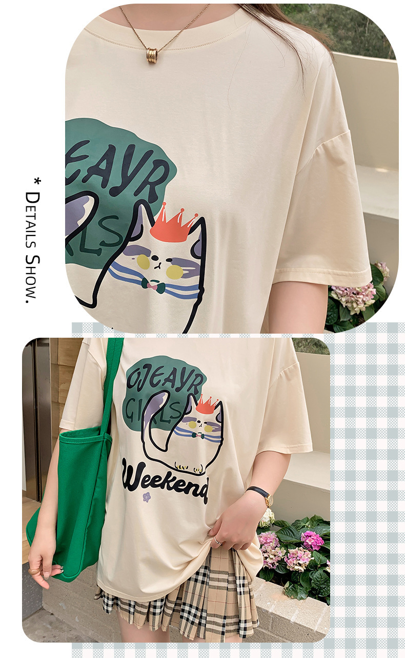 大きいサイズ レディース キャットプリントTシャツ LL 3L 4L 5L